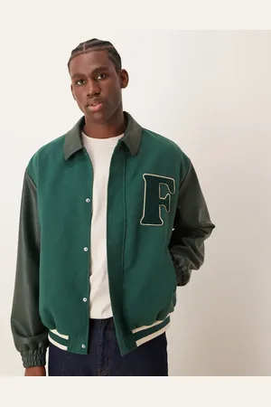 ASOS Chaqueta universitaria de cuero sintético de