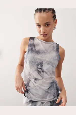Weekday Top con estampado gráfico de corsé y cuello barco Annie de (parte de un conjunto)