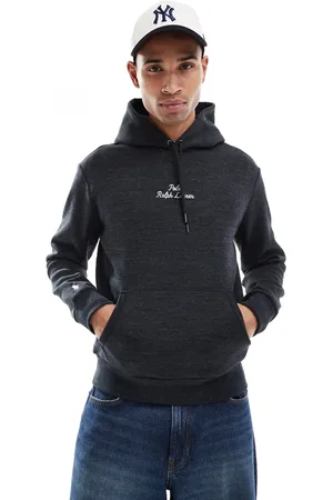 Ralph Lauren Sudadera con capucha y logo de texto central de punto doble de