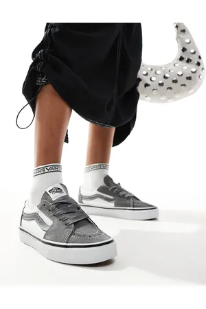 Vans Zapatillas de deporte color blanco y peltre con diseño en dos tonos Sk8-Low de