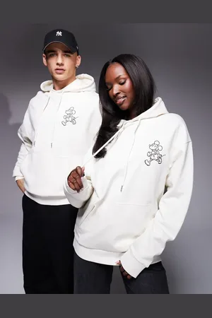 ASOS Sudadera beis unisex extragrande con capucha y estampado de Mickey Mouse de Disney de -Beis neutro