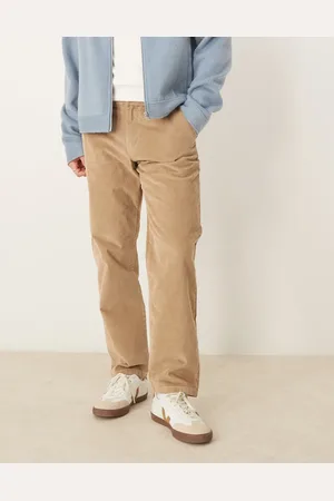 SELECTED Pantalones color crema de corte recto de pana Miles de -Blanco