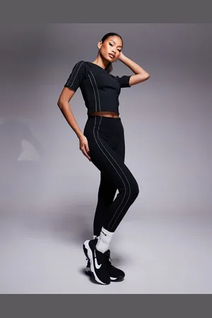 Nike Leggings de 7/8 negros de talle alto con ribetes reflectantes One Training de Nike