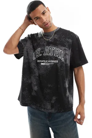 Only & Sons Camiseta gris lavado extragrande con estampado deportivo del logo en la espalda de
