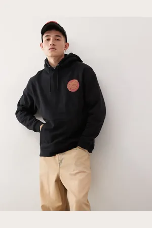 Santa Cruz Sudadera negra con capucha y estampado del logo en la espalda de