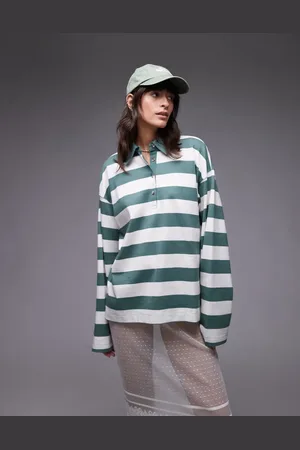 Topshop Polo a rayas de manga larga de