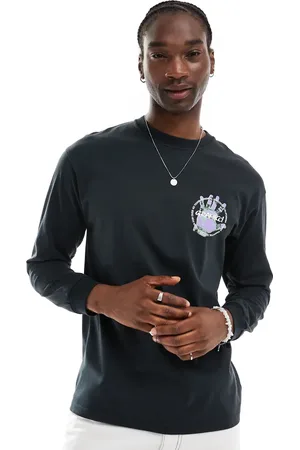 Gramicci Camiseta negro vintage de manga larga con estampado gráfico Climber