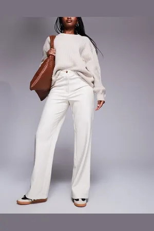 River Island Pantalones color de corte recto holgado de cuero sintético de -Blanco