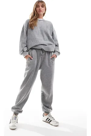 Miss Selfridge Joggers grises extragrandes con lavado ácido de (parte de un conjunto)