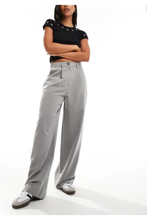 Miss Selfridge Pantalones de sastre grises de pernera ancha de