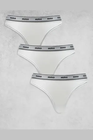 HUGO BOSS Pack de 3 tangas blancos con logo en la cinturilla de HUGO Bodywear