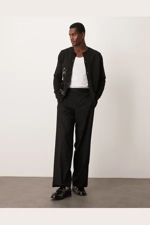 ASOS Pantalones de esmoquin negros de corte ancho de