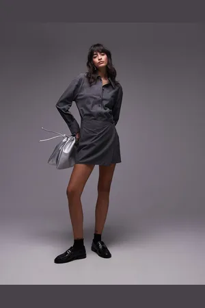 MANGO Vestido corto con detalle estilo camisa de