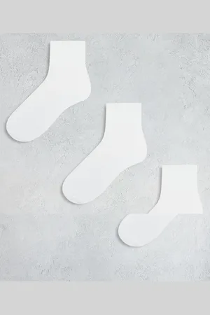 Monki Pack de 3 pares de calcetines tobilleros blancos de