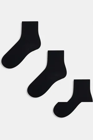 Monki Pack de 3 pares de calcetines tobilleros negros de