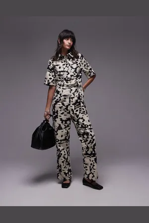 Topshop Mono largo de manga corta con estampado de manchas de -Multicolor