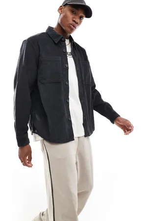 Hollister Sobrecamisa gris carbón de pana de canalé ancho de