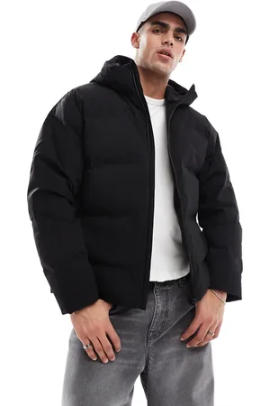 JACK & JONES Chaqueta acolchada corta negra de plumón de