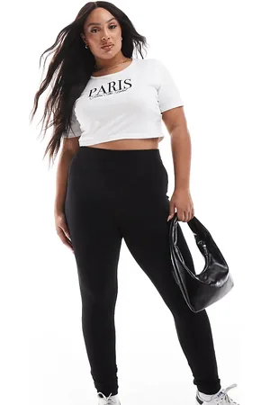 Yours Leggings negros de canalé de
