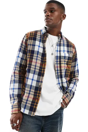 GANT Camisa a cuadros beis de sarga de -Beis neutro