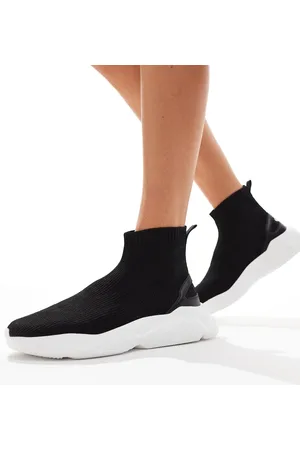 HUGO BOSS Zapatillas de deporte blancas y negras estilo calcetín Leon de