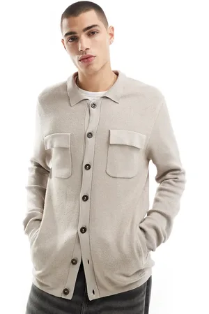 Threadbare Chaqueta color estilo camisa de -Beis neutro