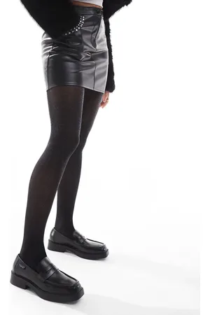 Pretty Polly Medias negras tupidas con acabado brillante de