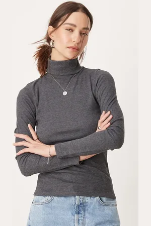 New Look Top de manga larga con cuello vuelto de canalé de