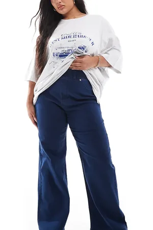 Yours Jeggings de pernera ancha con lavado de