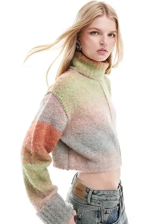 Reclaimed Jersey con cuello vuelto y costuras en contraste de punto de hilos mezclados de