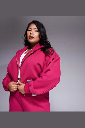 ASOS Chaqueta corta rosado con etiqueta pequeña de Weekend Collective Curve-Rojo