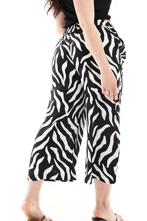 Yours Pantalones culotte de pernera ancha con estampado de cebra de