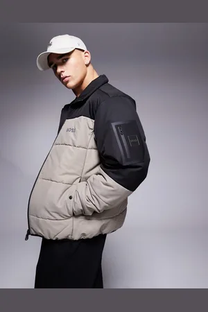 HUGO BOSS Chaqueta acolchada negra y caqui de