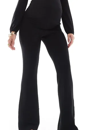 Mama;licious Pantalones de campana negros de punto texturizado de Mamalicious Maternity (parte de un conjunto)