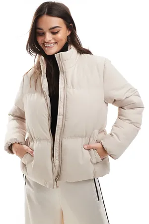 French Connection Chaqueta color acolchada de -Beis neutro