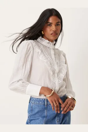JDY Camisa blanca con detalle delantero de