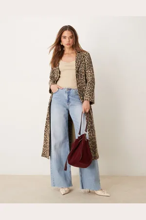 Never Fully Dressed Chaqueta vaquera de corte alargado con estampado de leopardo de -Multicolor