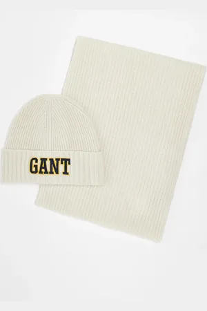 GANT Set de regalo de gorro y bufanda color con logo de punto 1949 de -Blanco