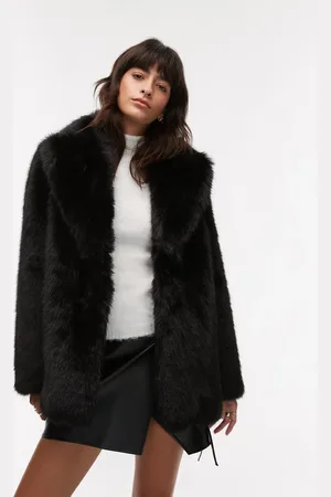 MANGO Chaqueta negra extragrande de piel sintética de