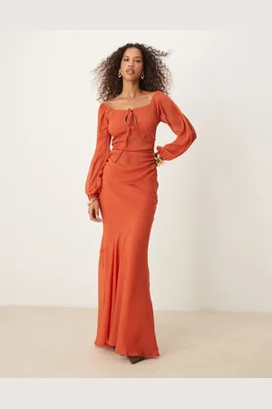 ASOS Falda larga roja de chifón de (parte de un conjunto)