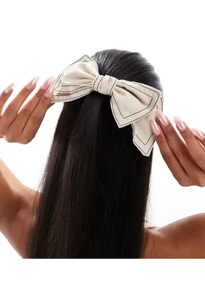 Easilocks Pasador para el cabello con lazo crema extragrande exclusivo de x ASOS-Blanco