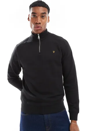 Farah Sudadera negra con media cremallera Jim de
