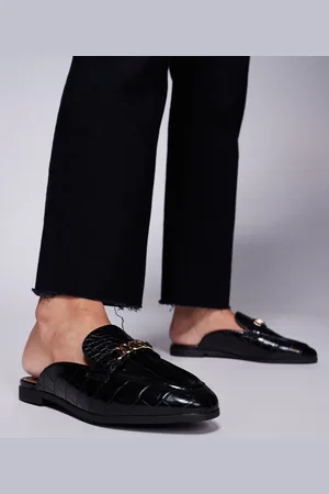 River Island Mocasines negros estilo mules de
