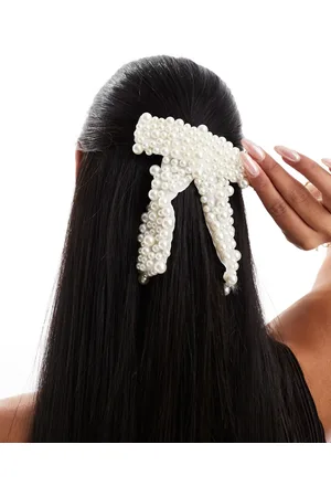 Easilocks Lazo para el cabello con perlas exclusivo de x ASOS-Blanco