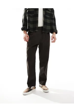 Farah Chinos marrones de corte tapered con cordón ajustable de pana Hawtin de