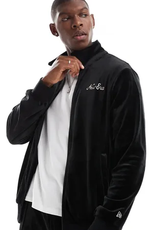New Era Chaqueta de chándal negra con cremallera de velour de (parte de un conjunto)