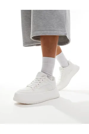 ASOS Zapatillas de deporte blancas con suela gruesa y cordones de