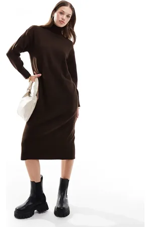 New Look Vestido midi con cuello alzado de punto de