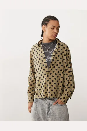 Weekday Camisa extragrande de manga larga con patrón de lunares negros de -Verde