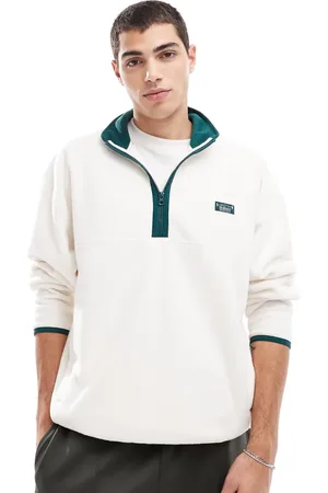 Hollister Sudadera color con media cremallera y detalle de motivo de -Blanco
